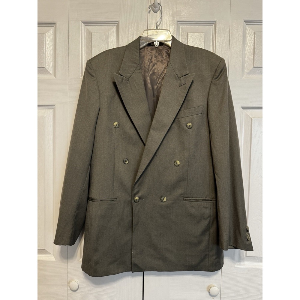 ZYLOS GEORGE MACHADO - MEN'S Gray 100% WOOL DOUBLE-BREASTED - SIZE 40L - Picture 5 of 16